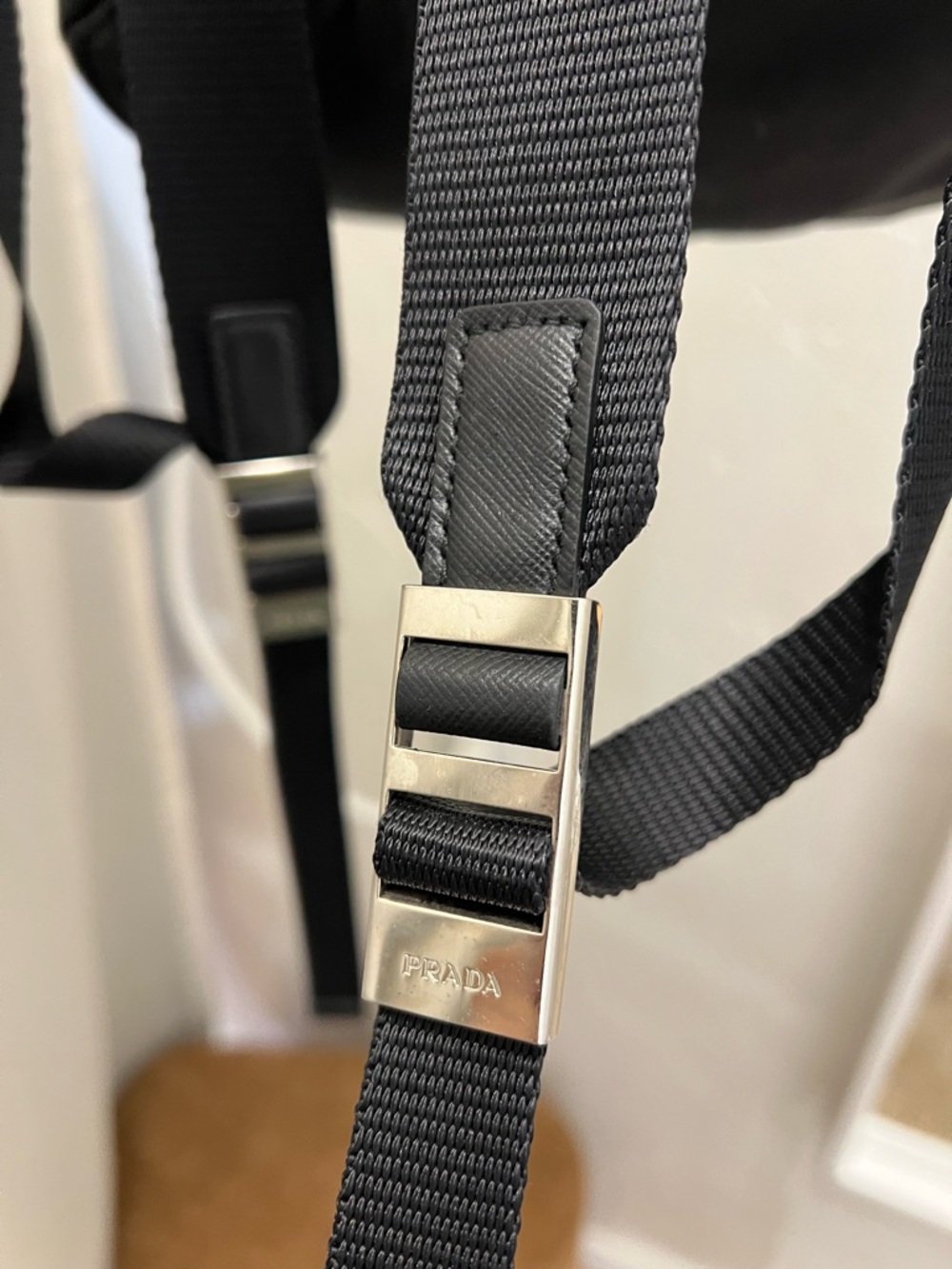 Prada Black Drawstring Nylon Backpack - Picture 5 of 12